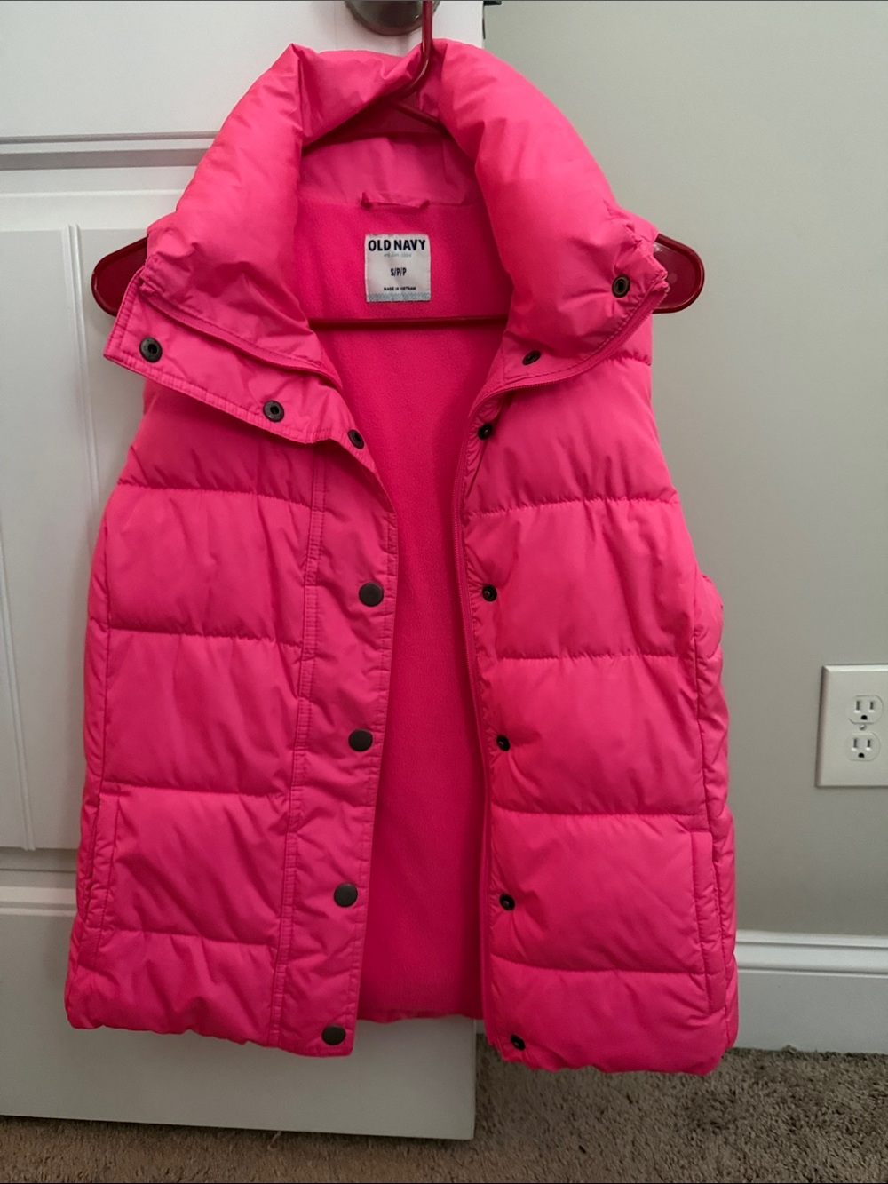 Old Navy Hot Pink Quilted Puffer Vest